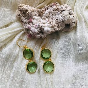 NEW Green Amethyst Gold Plated over 925 Silver